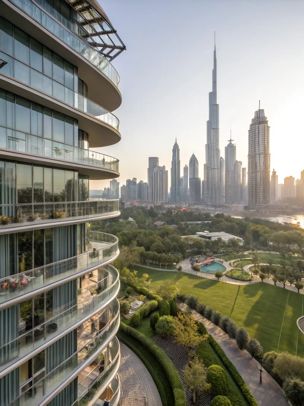 A luxury apartment complex with modern architecture, representing EquityEdge's real estate investment portfolio.