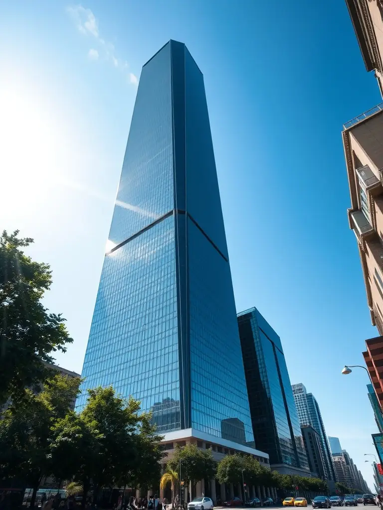 A high-rise building with modern architecture, representing EquityEdge's real estate investments.